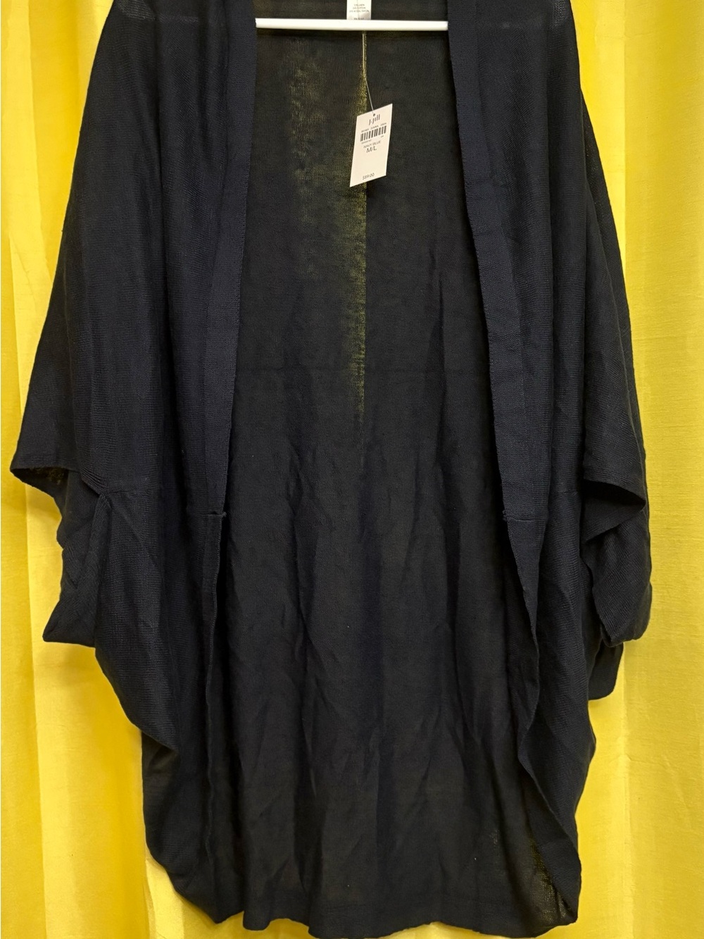 J. Jill Navy Open-Front Draped Cardigan Cape